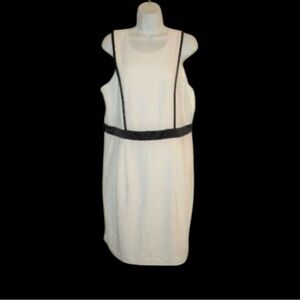 NWT Worthington White Dress with Black Trim SZ 16